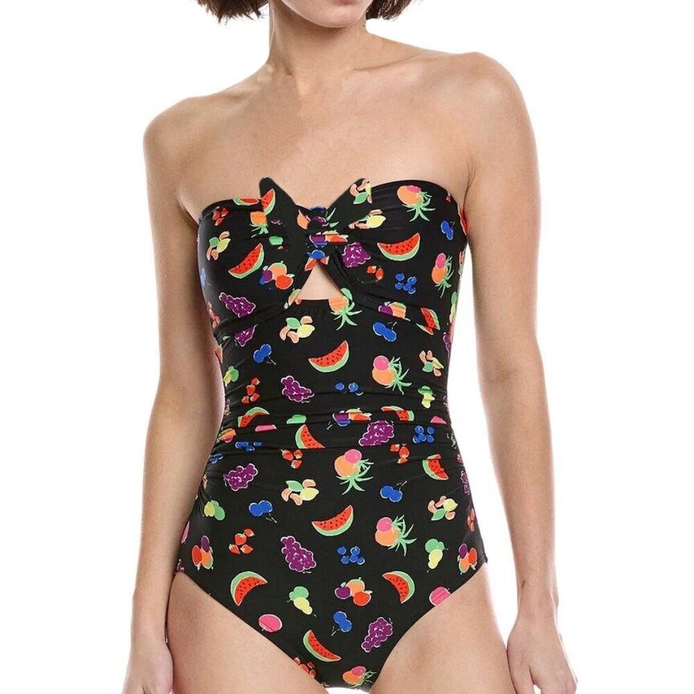 NWT Kate Spade Women's Cut Out Front Knot Bandeau One Piece Swimsuit